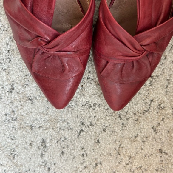 Canal Grande 7.5 (38) EUC near new Women's Red Leather Loafer with ribbons - Picture 5 of 15